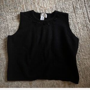 100% Wool beaded collar top